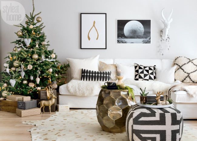 casa-de-estilo-escandinavo-para navidad