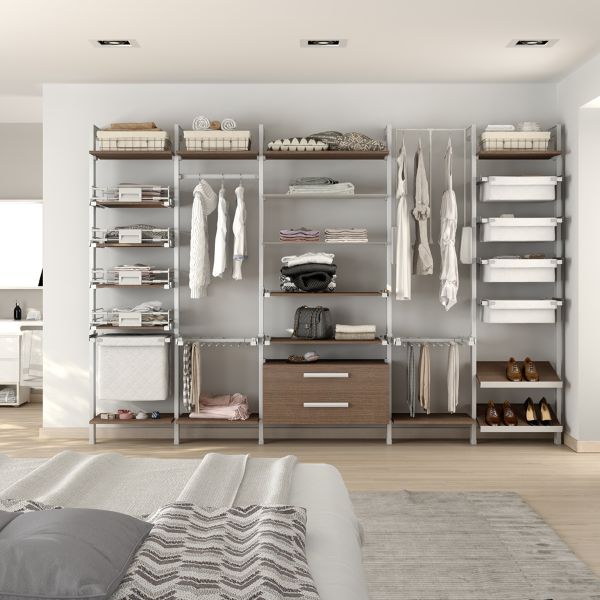 Zapatero Extensible para Interior de Armario vestidor 450-630 Casaenorden Acero caf/é