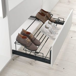 Zapatero extensible y extraíble con embellecedor para mueble frontal