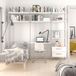 Estantería modular cajonera de 3 cuerpos para dormitorio plata y blanco