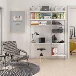 Estantería modular de 2 cuerpos para dormitorio plata y blanco