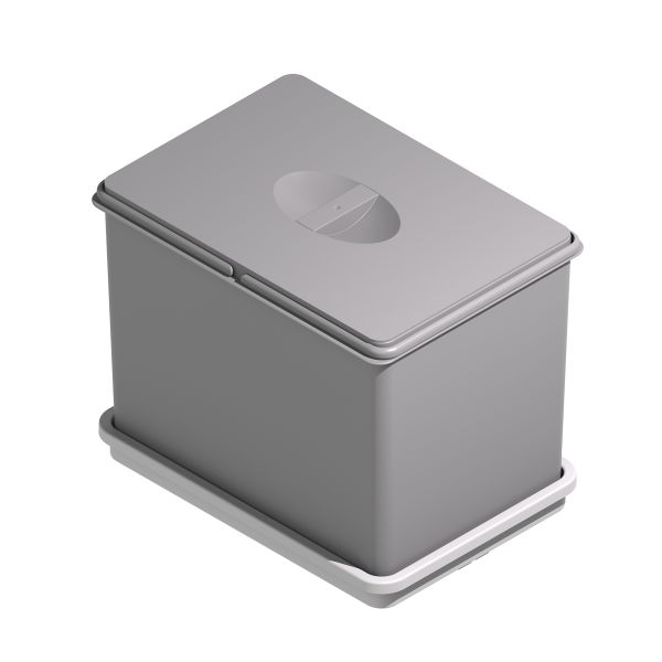  Cubo de basura con tapa, cubo de basura rectangular de plástico  con doble compartimento, contenedor de reciclaje para cocina, baño,  papelera de reciclaje (color único, tamaño: 15 : Industrial y Científico