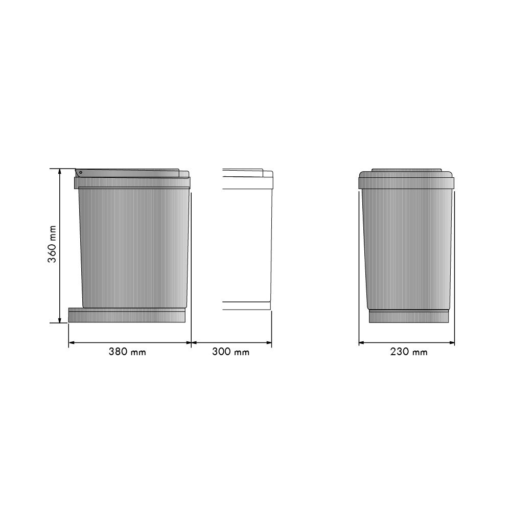 Cubo de Basura extraíble de Acero Inoxidable - Capacidad 16L - para Mueble  de Cocina