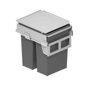 Cubo De Basura Integrado Doble Cubos Para Residuos Reciclaje Extraíble 2 x  20 L