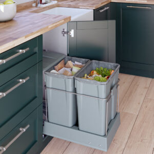 10L 20L puerta con bisagras de 300 mm Cubo de basura extraíble de cierre suave para residuos de cocina y reciclables para un armario 