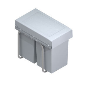 Cubo Basura Metálico 2 x 10,5 L para Mueble de 300 mm