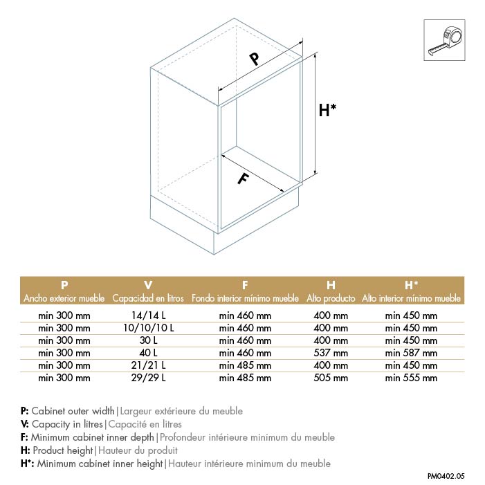Cubo Basura Extraible 14 + 14 L para Mueble Cocina de 300 mm
