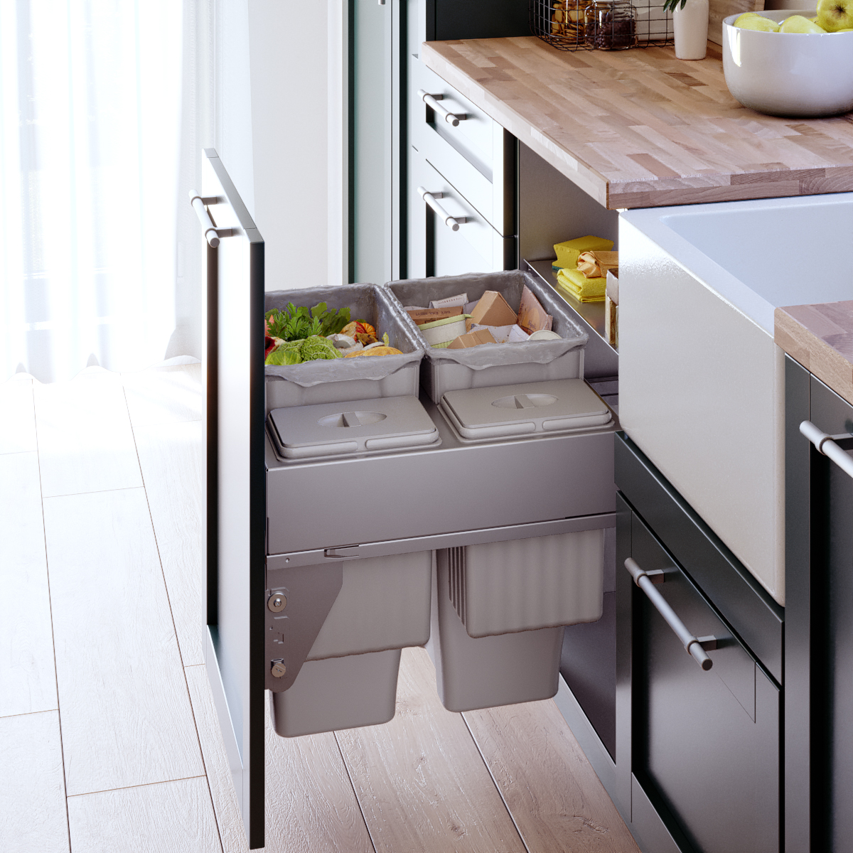 Sistema de reciclaje para mueble de cocina – Casaenorden