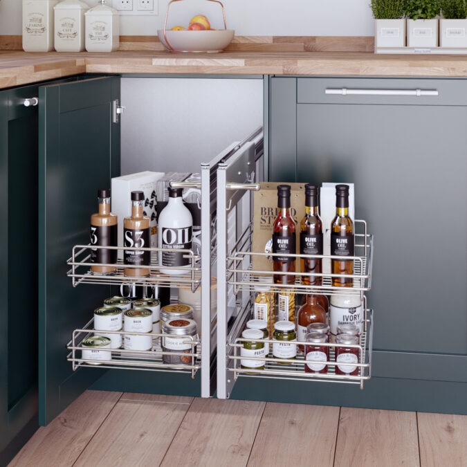 Bandejas extraíbles para armario esquinero de cocina